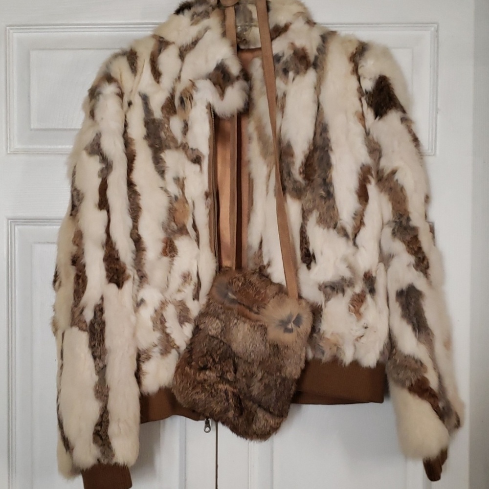 Rabbit Fur Coat with Matching Bag (OBO)